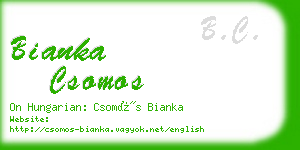 bianka csomos business card